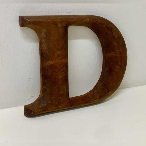Antique Solid Hardwood Wall Mounting Letter D - Picture 3 of 10